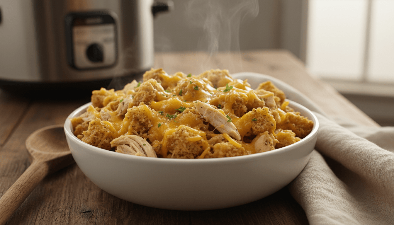 Crockpot Cheesy Chicken & Stuffing